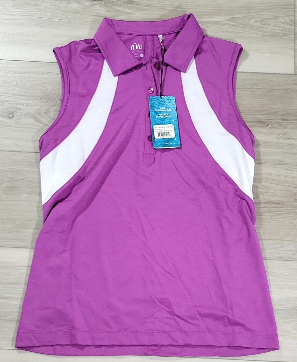 Nivo Sports Polo Shirt Women's Small Purple Sleeveless New